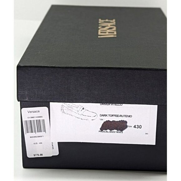 Versace Men's Medusa Coin Biggie Leather Slip On Penny Drivers Size 43 MSRP $775 - Picture 11 of 11